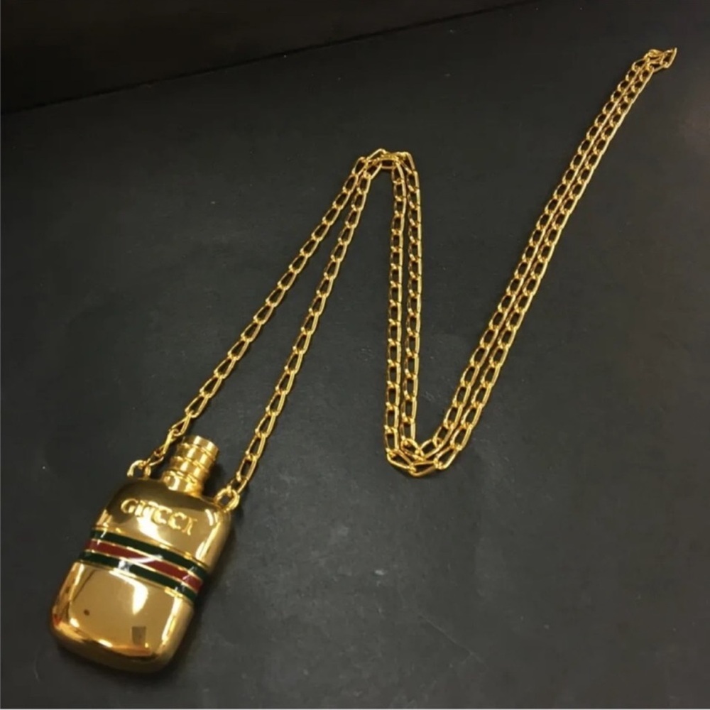 GUCCI Sherry Line Perfume Bottle Gold Tone
Pendant Necklace, Authentic
$495/$995